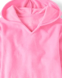 Baby And Toddler Girls Hooded Peplum Terry Swim Cover-Up