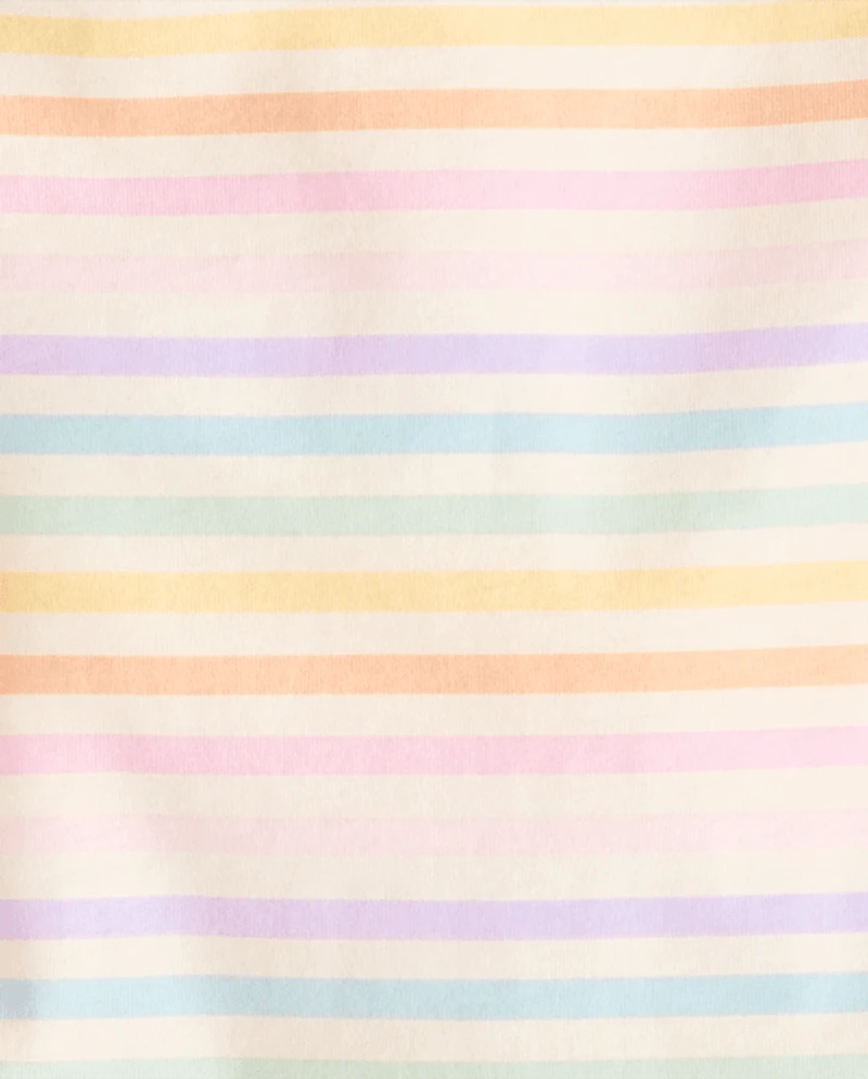 T-shirt à rayures arc-en-ciel pour petites filles