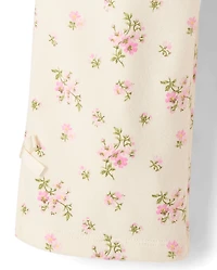 Pantalon d'intérieur large en polaire à nœud floral pour petites filles