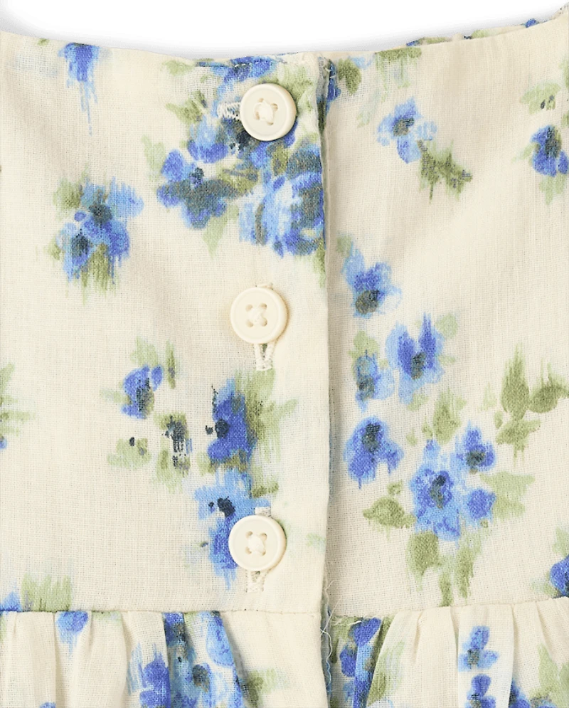 Toddler Girls Mommy And Me Floral Bow Smocked Dress