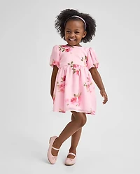 Toddler Girls Floral Chiffon Fit And Flare Dress