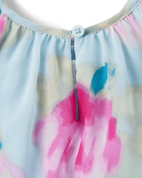 Robe courte en mousseline à fleurs pour bébés et petites filles