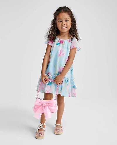 Baby And Toddler Girls Floral Chiffon Shift Dress