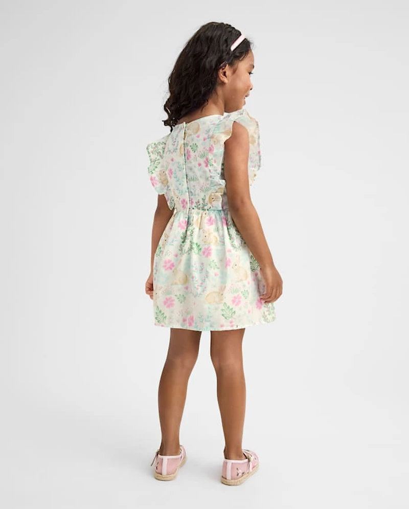 Toddler Girls Bunny Bow Flutter Dress