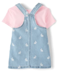 Toddler Girls Bunny Skirtall 2-Piece Outfit Set