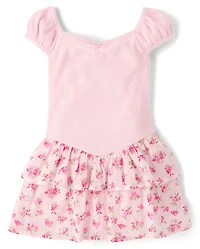 Baby And Toddler Girls Floral Tiered V-Waist Dress