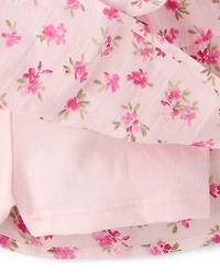 Baby And Toddler Girls Floral Tiered V-Waist Dress