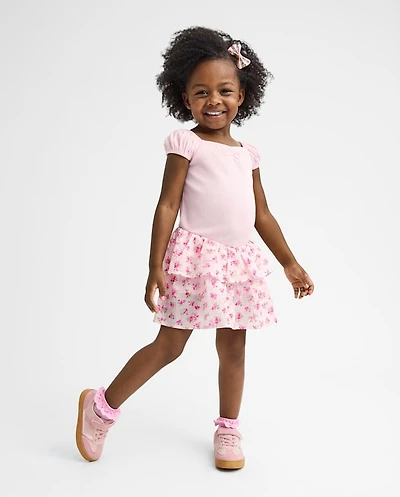 Baby And Toddler Girls Floral Tiered V-Waist Dress