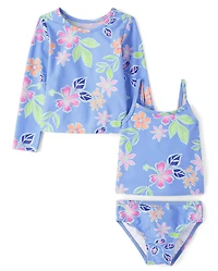 Toddler Girls Tropical 3-Piece Swimsuit
