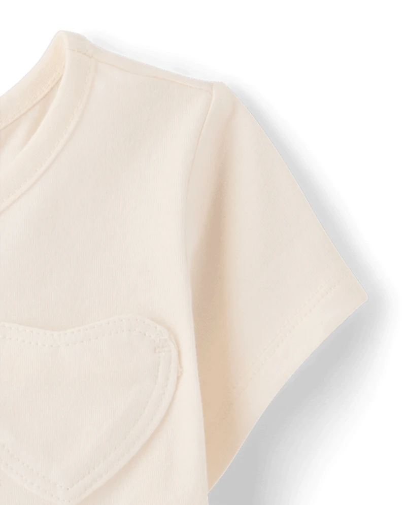 Toddler Girls Heart Pocket Tee