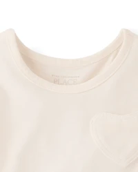 Toddler Girls Heart Pocket Tee