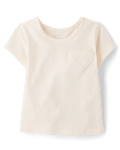 Toddler Girls Heart Pocket Tee