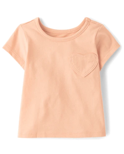 Toddler Girls Heart Pocket Tee