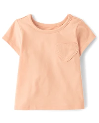 Toddler Girls Heart Pocket Tee