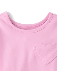 Toddler Girls Heart Pocket Tee