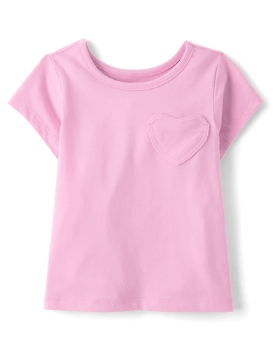 Toddler Girls Heart Pocket Tee
