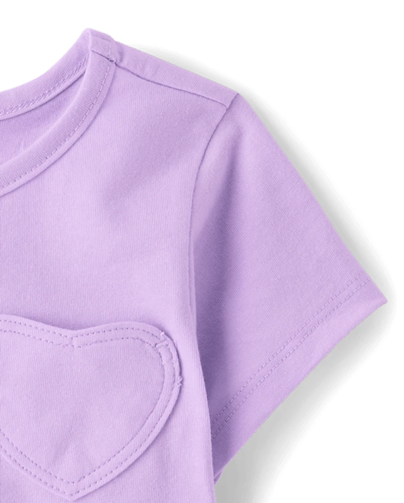 Toddler Girls Heart Pocket Tee