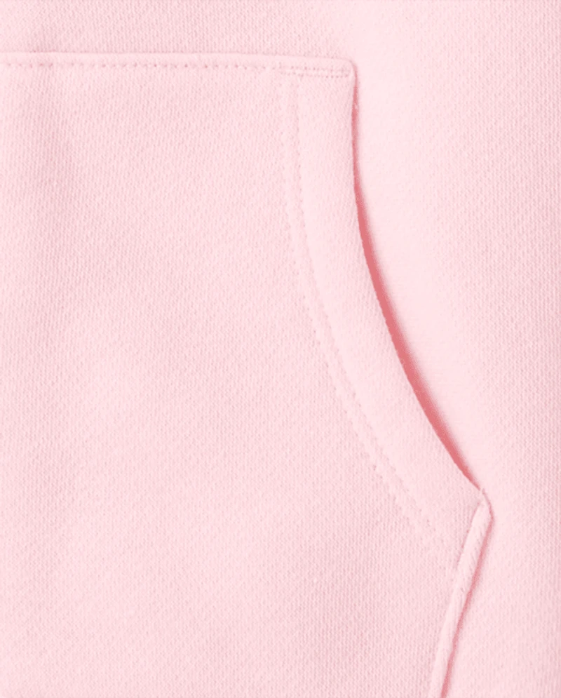 Toddler Girls Bow Premium Fleece Zip Up Hoodie