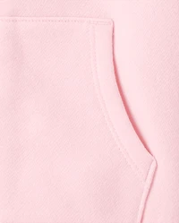 Toddler Girls Bow Premium Fleece Zip Up Hoodie