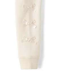 Toddler Girls Bow Premium Fleece Zip Up Hoodie