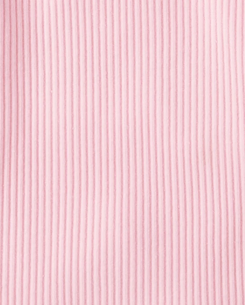 Toddler Girls Embroidered Eyelet Ribbed Flutter Tee