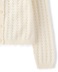Toddler Girls Scalloped Pointelle Cardigan