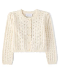 Toddler Girls Scalloped Pointelle Cardigan