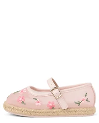 Toddler Girls Embroidered Floral Espadrille Flats