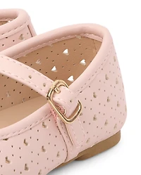 Toddler Girls Perforated Heart Ballet Flats