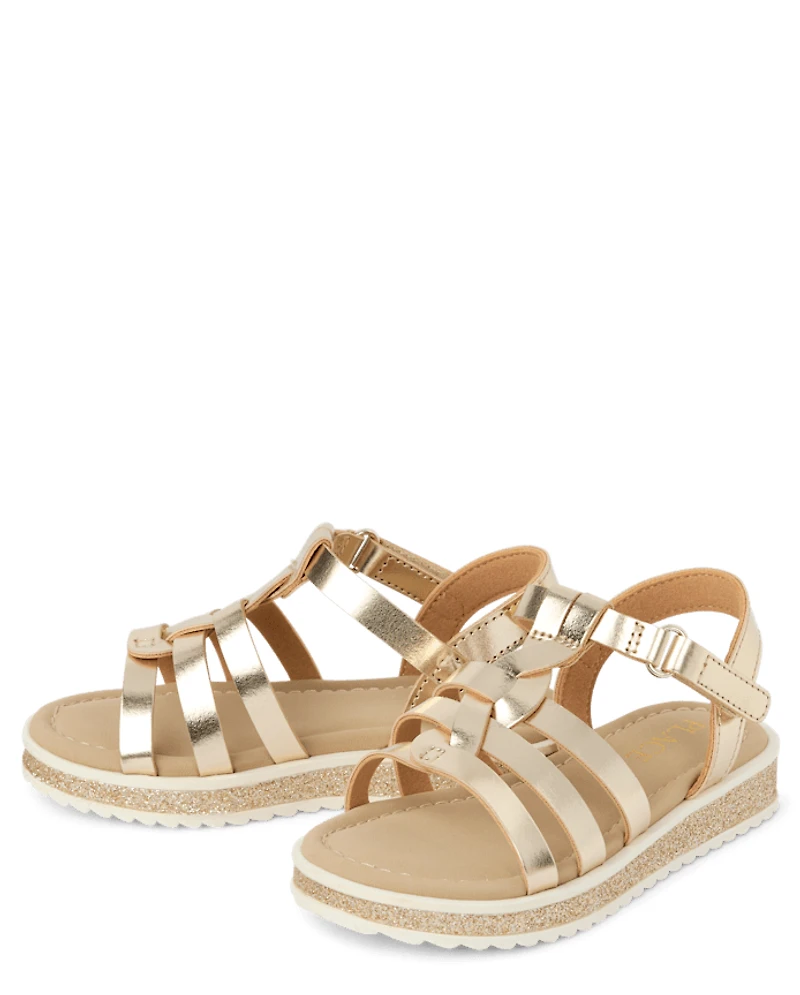 Toddler Girls Metallic Glitter Sandals