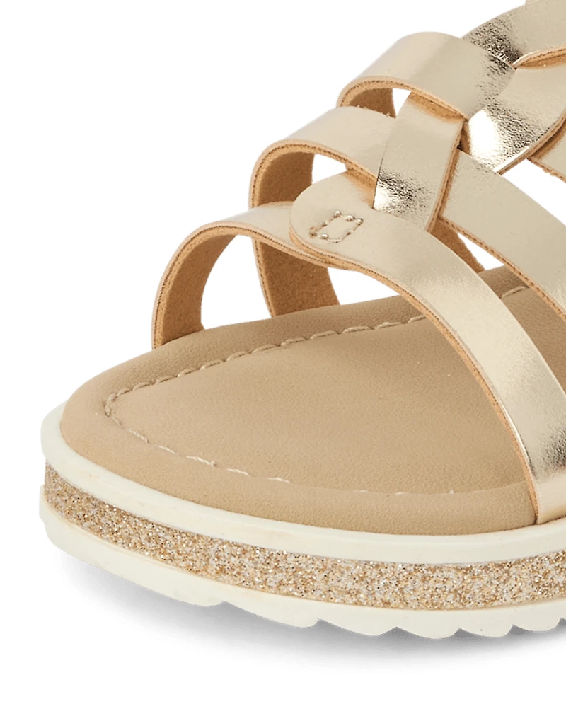 Toddler Girls Metallic Glitter Sandals