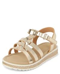 Toddler Girls Metallic Glitter Sandals