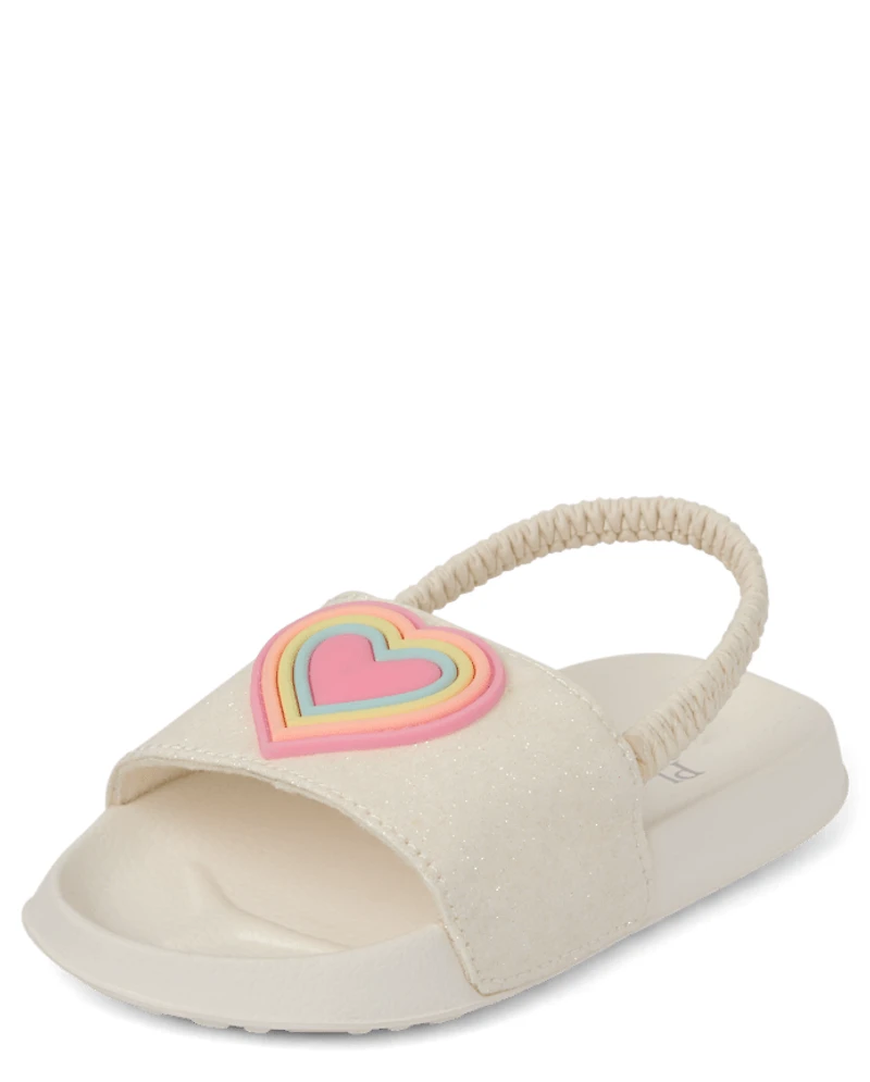 Toddler Girls Rainbow Heart Slides