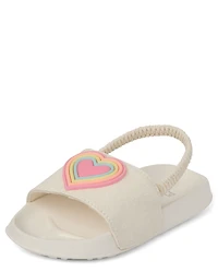 Toddler Girls Rainbow Heart Slides