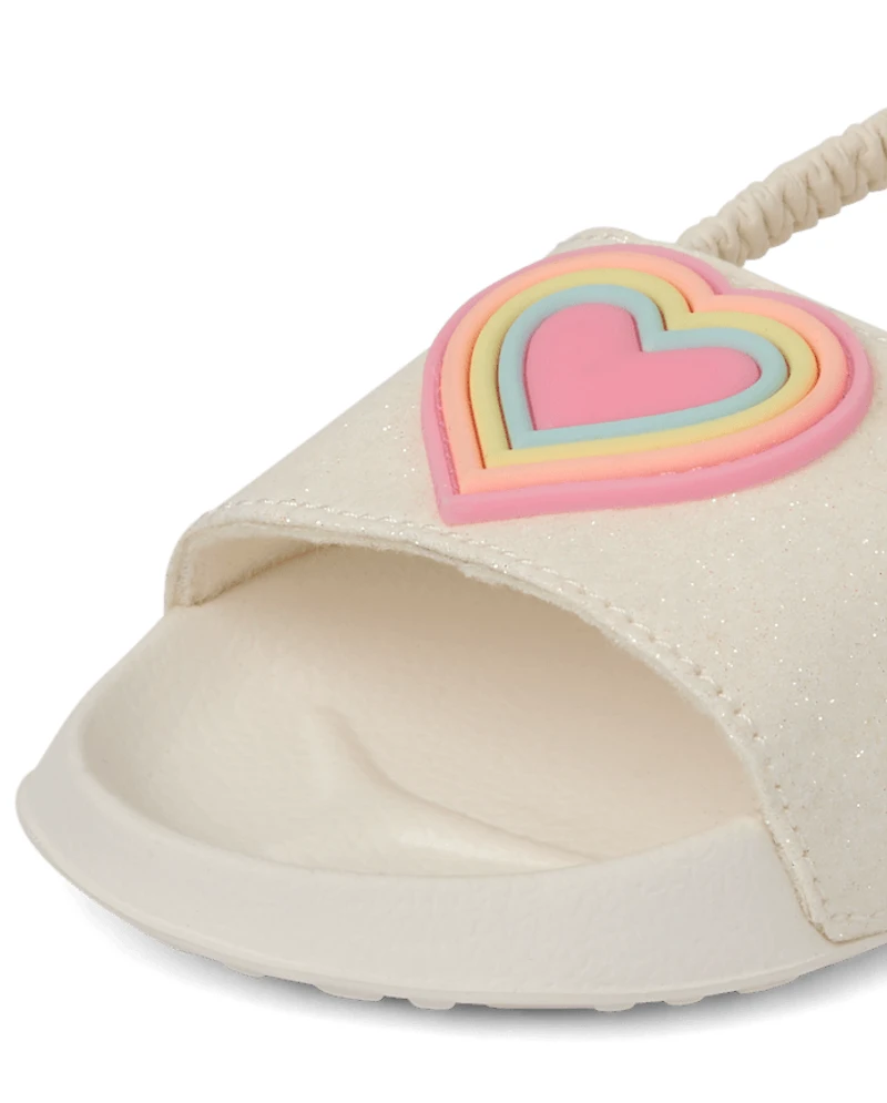 Toddler Girls Rainbow Heart Slides