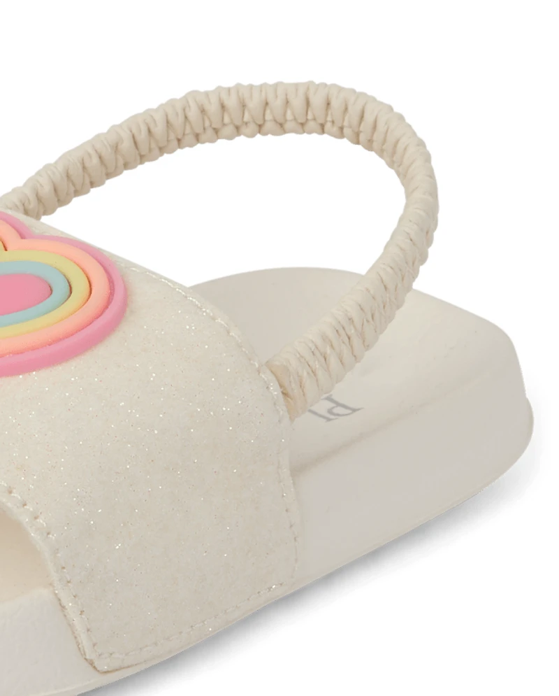 Toddler Girls Rainbow Heart Slides