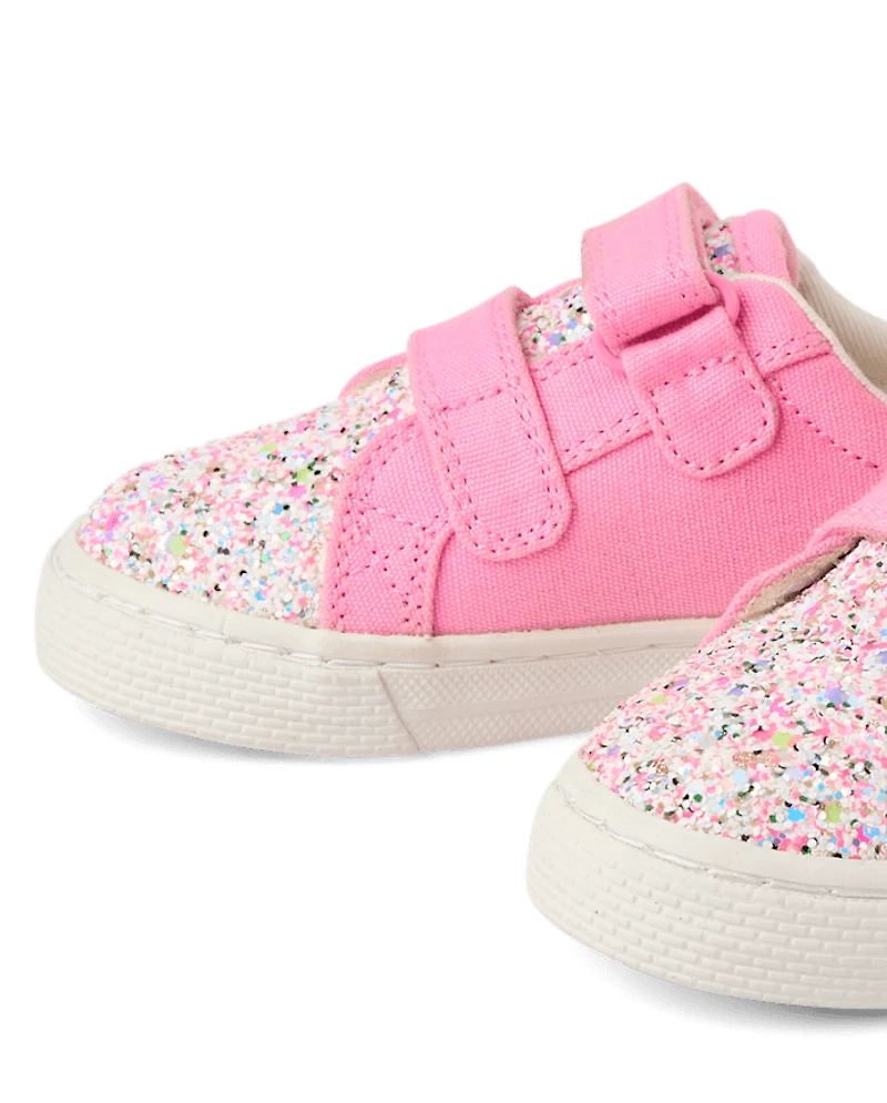 Toddler Girls Glitter Low Top Sneakers