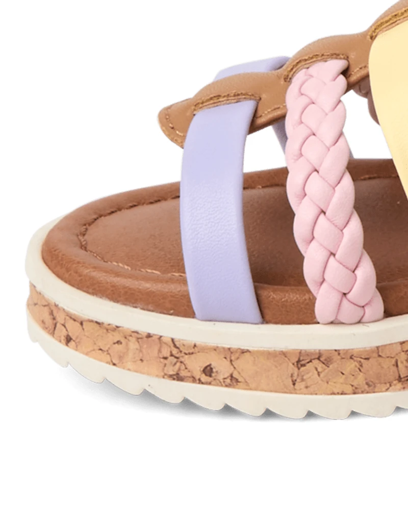Toddler Girls Rainbow Braided Sandals