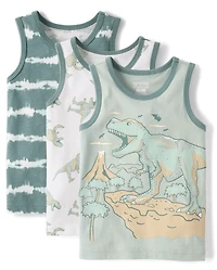 Lot de 3 débardeurs dinosaures pour bébés et petits garçons