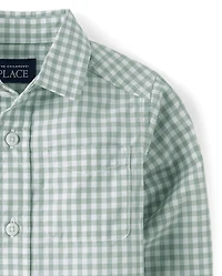 Baby And Toddler Boys Dad Me Gingham Poplin Button Up Shirt