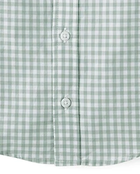 Chemise boutonnée en popeline vichy à carreaux pour bébés et petits garçons, motif papa moi