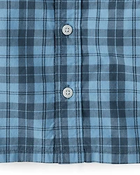 Baby And Toddler Boys Plaid Poplin Button Up Shirt