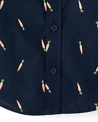 Baby And Toddler Boys Carrot Poplin Button Up Shirt