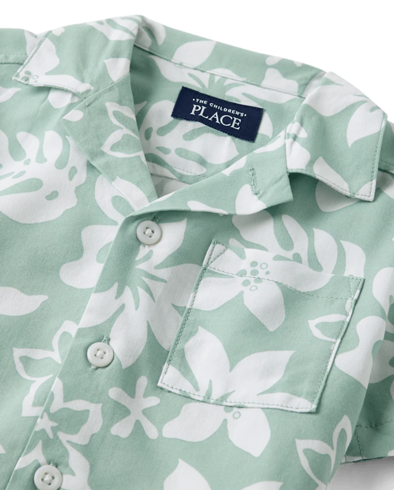 Baby And Toddler Boys Tropical Button Up Shirt