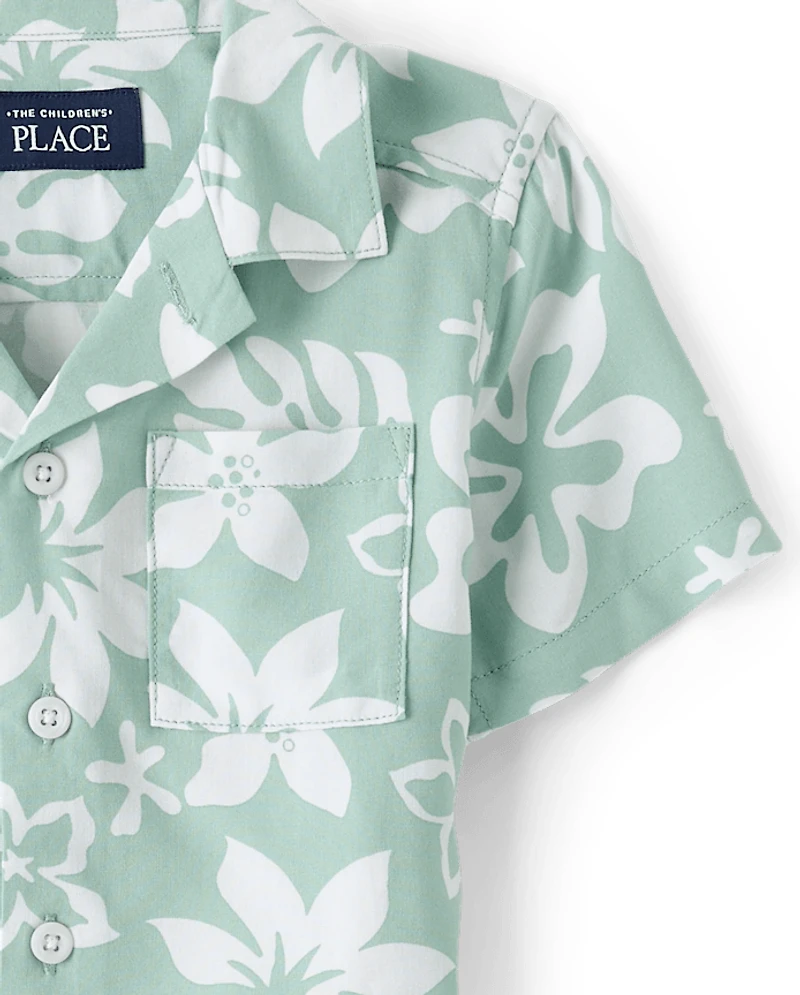 Baby And Toddler Boys Tropical Button Up Shirt