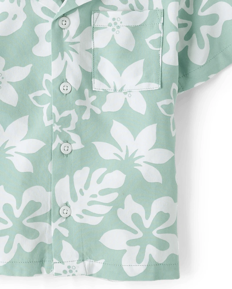 Baby And Toddler Boys Tropical Button Up Shirt