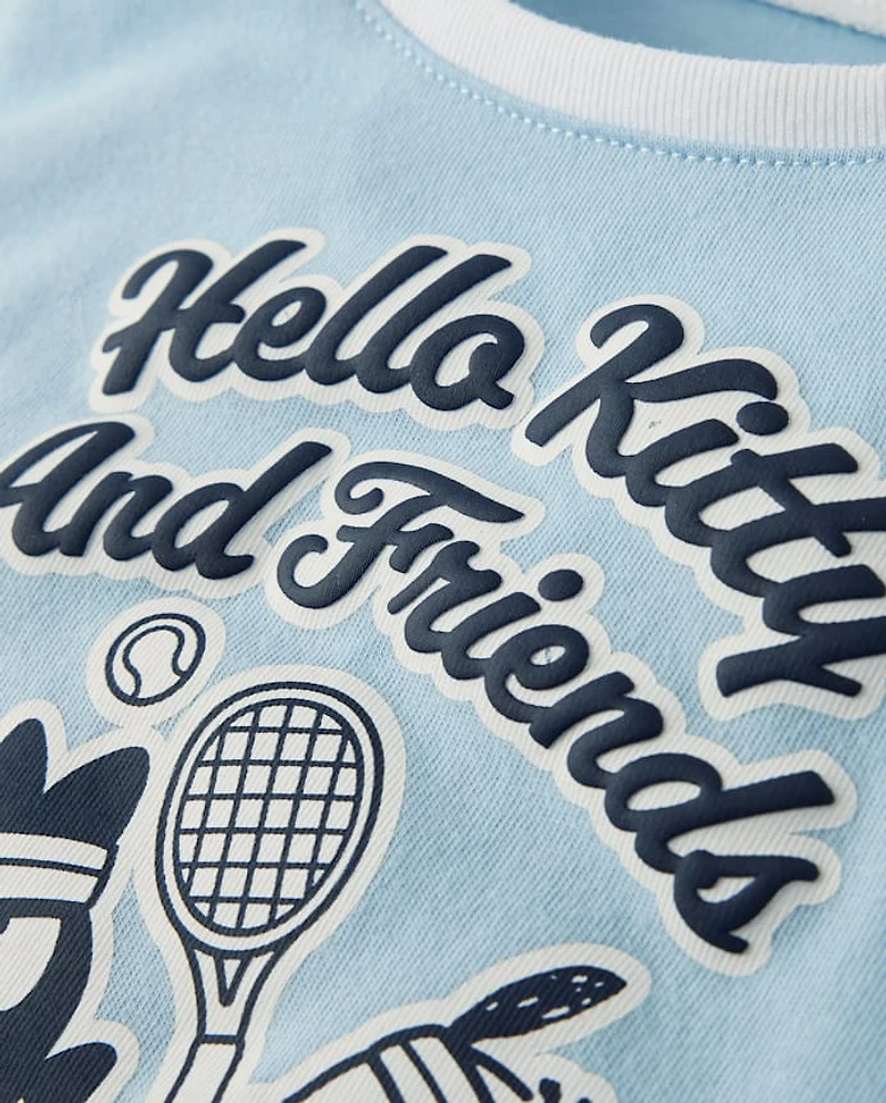 Girls Hello Kitty® And Friends Puff Print Tennis Ringer Baby Tee