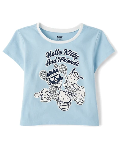 Girls Hello Kitty® And Friends Puff Print Tennis Ringer Baby Tee