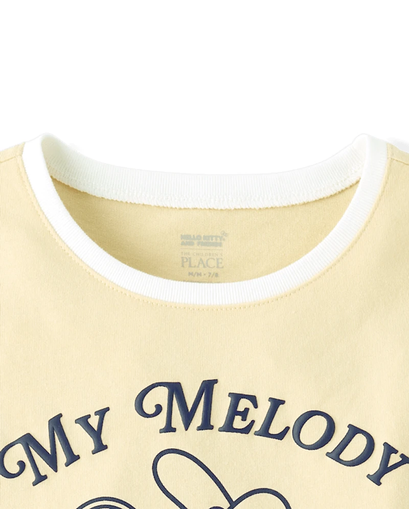 Girls My Melody™ Puff Print Tennis Ringer Baby Tee