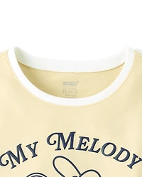 Girls My Melody™ Puff Print Tennis Ringer Baby Tee
